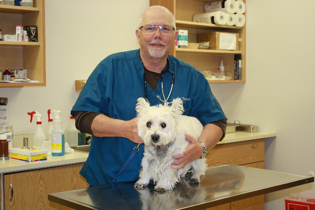 Dr. Husar with favorite patient Bailey