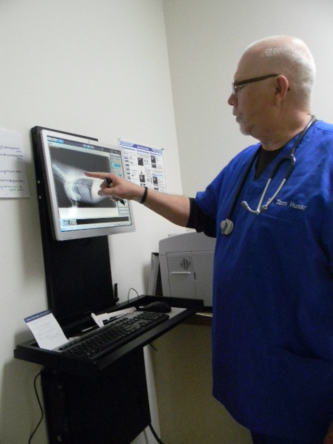 Dr. Tom Husar digital radiography at Hobson Valley Animal Clinic